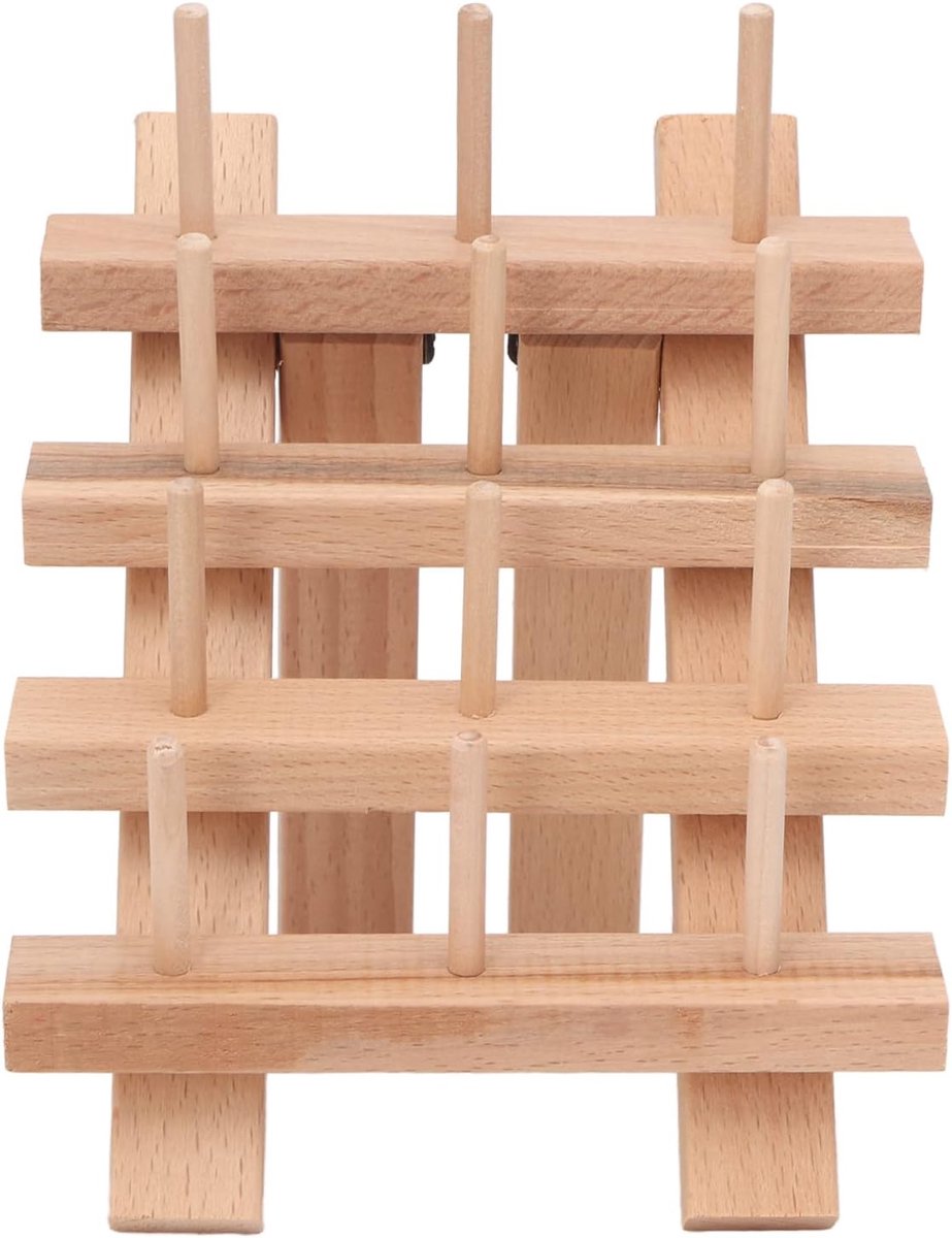 Spoelrek Hout voor Houder Beukenrek Vouwdraad Vouwdraadframe Beukenhout 12 Spoelen Grote Capaciteit Timmerhout Stikspoelen