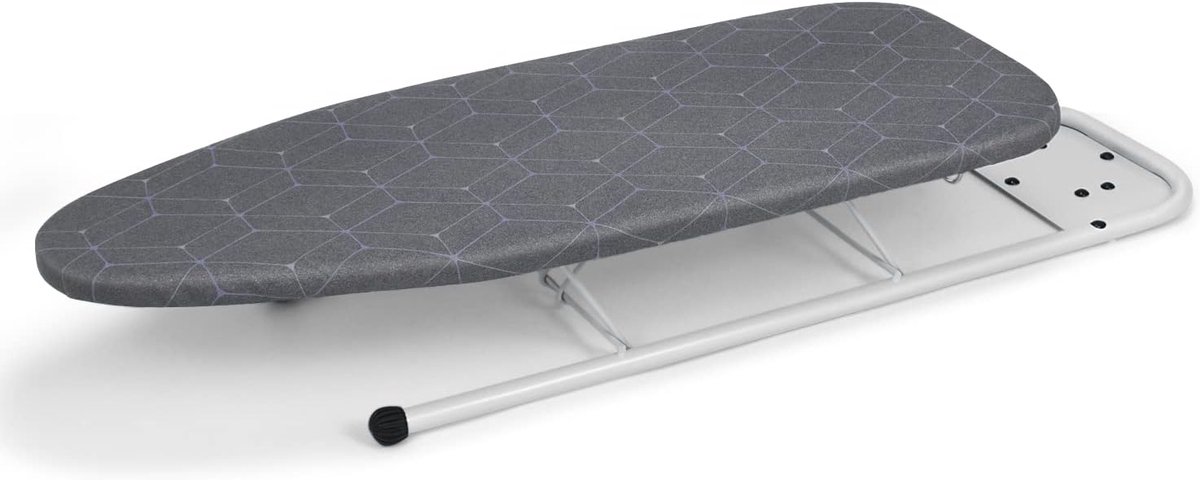Strijkplank voor tafel, kleine strijkplank met strijkijzersteun, compact, 100% katoen hittebestendige hoes, 32x82cm, grijs