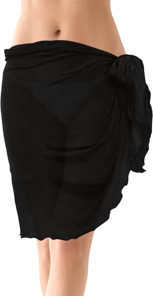 Strandwikkelsarong voor dames, chiffon strandkleding, rokken, sexy bikini-cover-ups, wikkelsjaal, badpak pareo-rokken, halve strandbedekking voor vrouwen, vakantie, zomer, strand