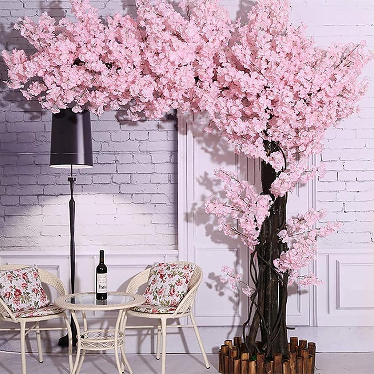 Kunstmatige Kersenbloesem Bomen Champagne Kersenbloesem Boom Boog Nep Sakura Bloem Indoor Outdoor Home Office Party Uitbreiding,Roze,2X2M