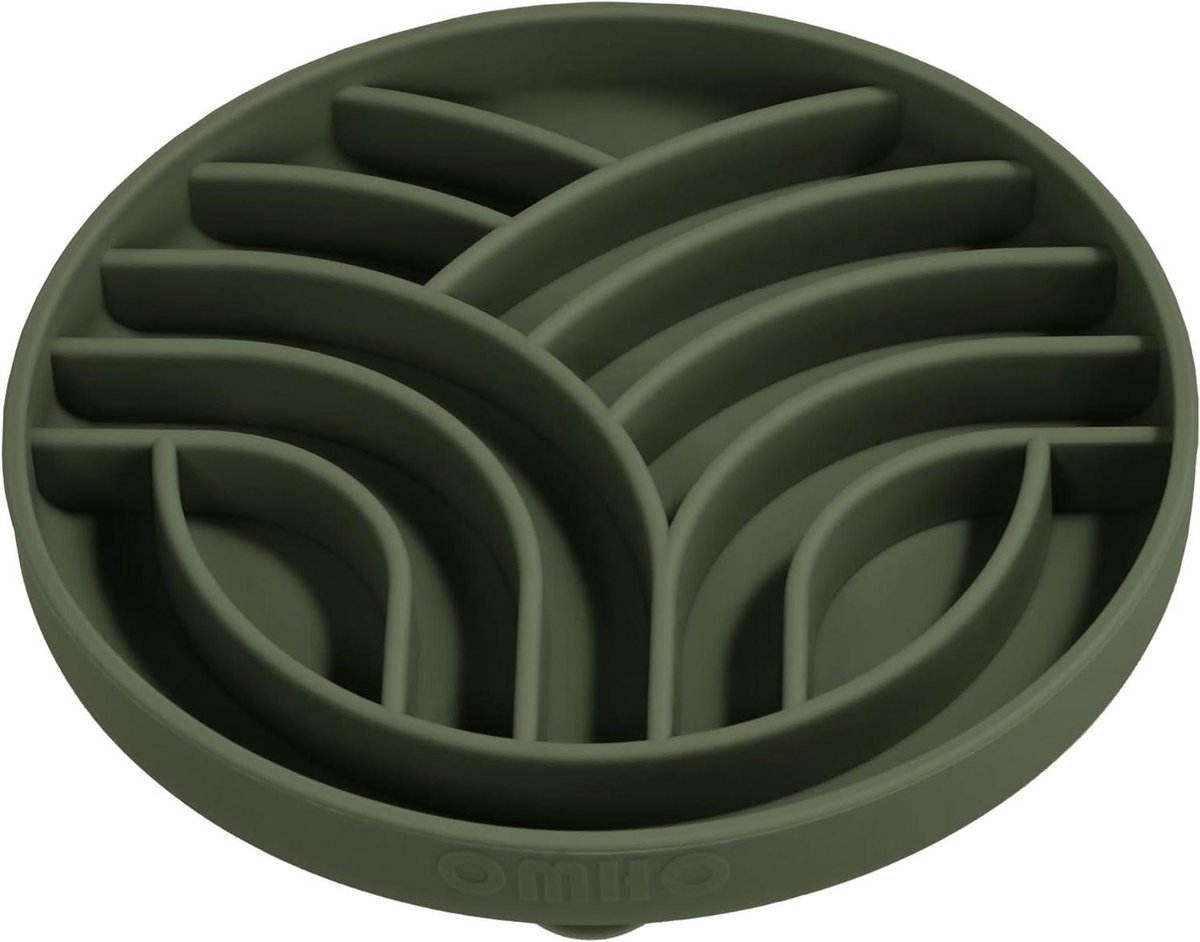 Anti-Schrokbak Honden - Langzame Voerbak - Gezond Eten - Met Zuignap - 15cm - Camo Groen