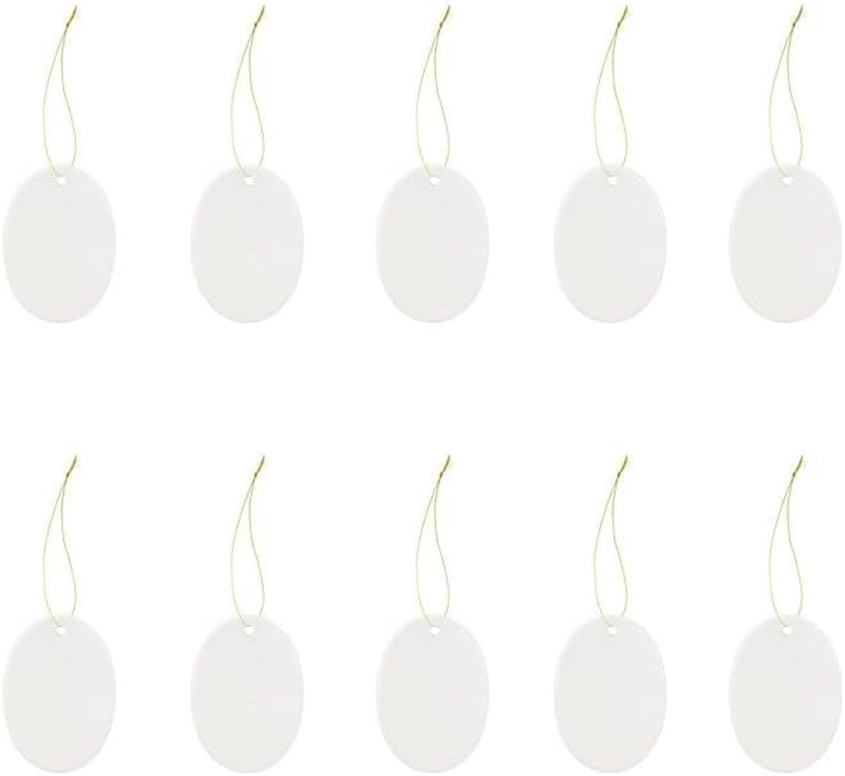 10 stuks sublimatie keramische ornamenten wit porselein ornament blanks kerstcadeaus voor ambachten, feesten, doe-het-zelf Kerstmis, kantoor, festivals (ovaal)