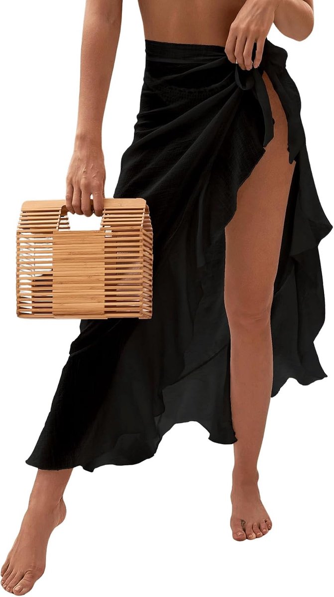 Sarong doek voor dames, ondoorzichtig, bikinirok, zomer, cover-up, wikkelrok, sarong, pareo, wikkeldoek, strandrok, strandjurk