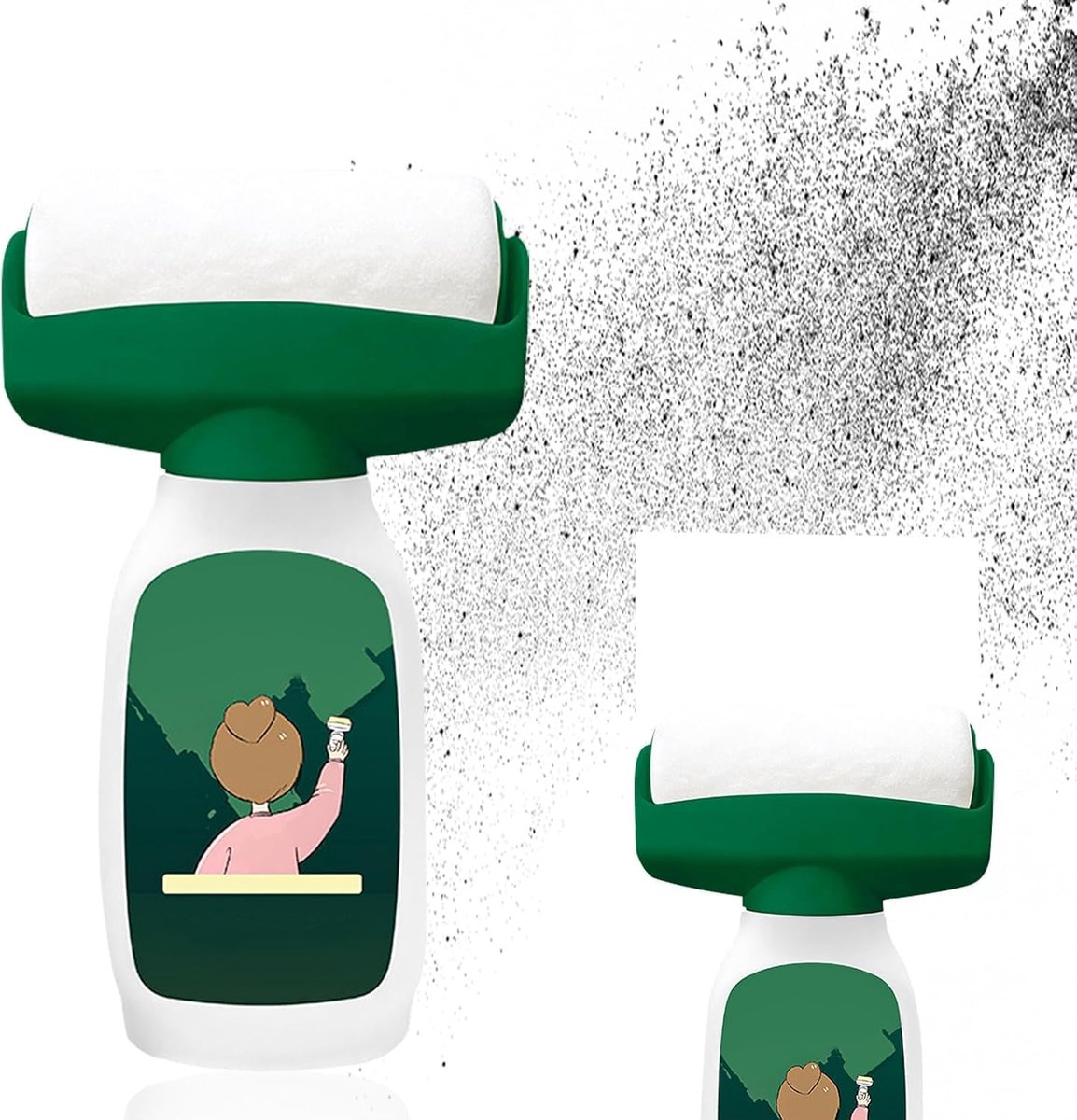 Wit, 2-in-1 wandreparatie-rolborstel, 500 g muurverfroller met wandreparatiepas, witte reparatie, voor muurkrassen, vlekken, graffiti, krassen