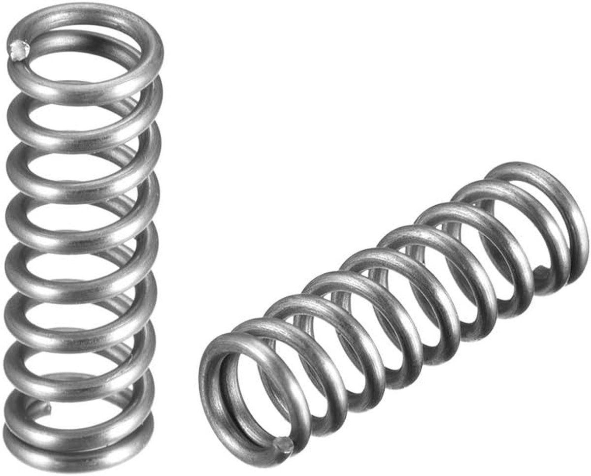 Sourcing map 15 stuks edele staalspoel verlengd drukveer 1,2 x 8 x 25 mm 1.2x8x25mm-15pcs