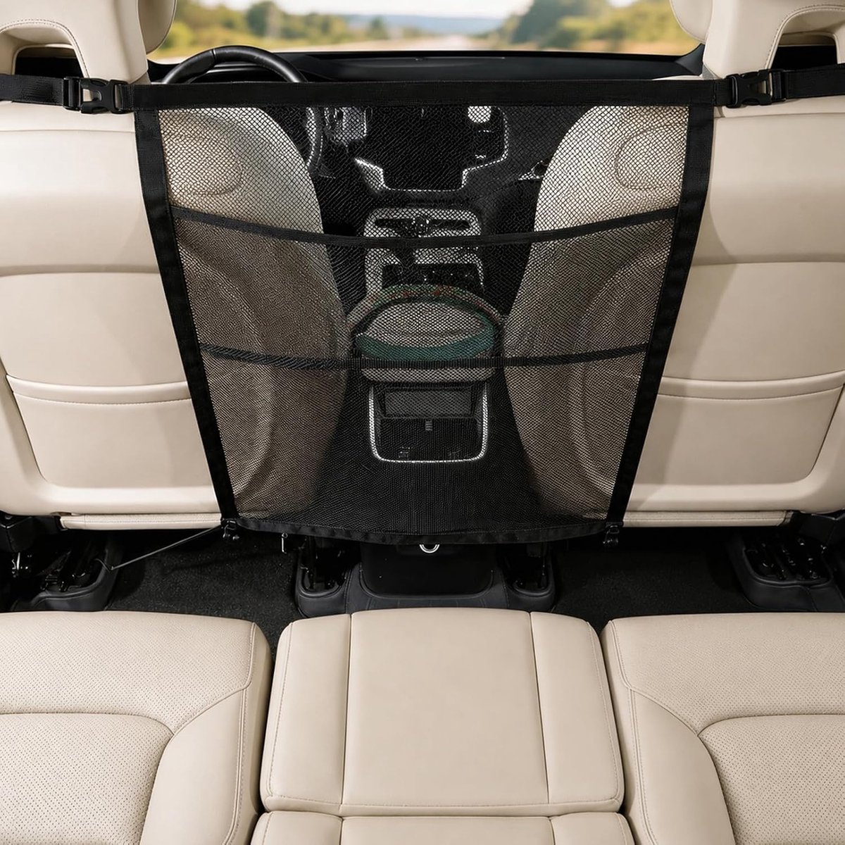 Auto barrière, hond auto net barrière organiseren met mesh, huisdier verdeler fit auto / SUV / vrachtwagen