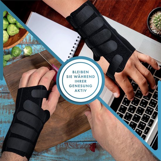 Geavanceerde polsbandage - ideaal voor carpaal tunnelsyndroom, RSI en peesschedeontsteking (M, rechts) — afbeelding 4