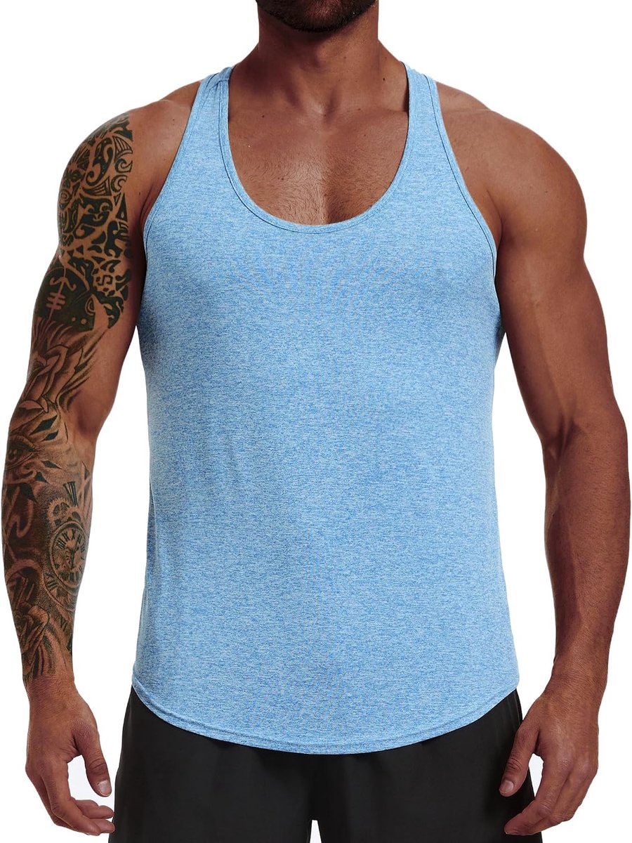 Sporttanktop voor heren, mouwloos, tanktop, fitnessstudio, hardlopen, ademende top, lichte top, training, fitness, tanktops, hardlopen, gym, zomer, T-shirt, mouwloos, S-3XL