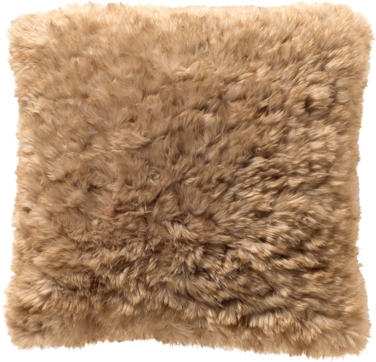 Dutch Decor JOSH - kussenhoes 45x45 cm - imitatiebont - Cornstalk - bruin - met rits - zonder binnenkussen