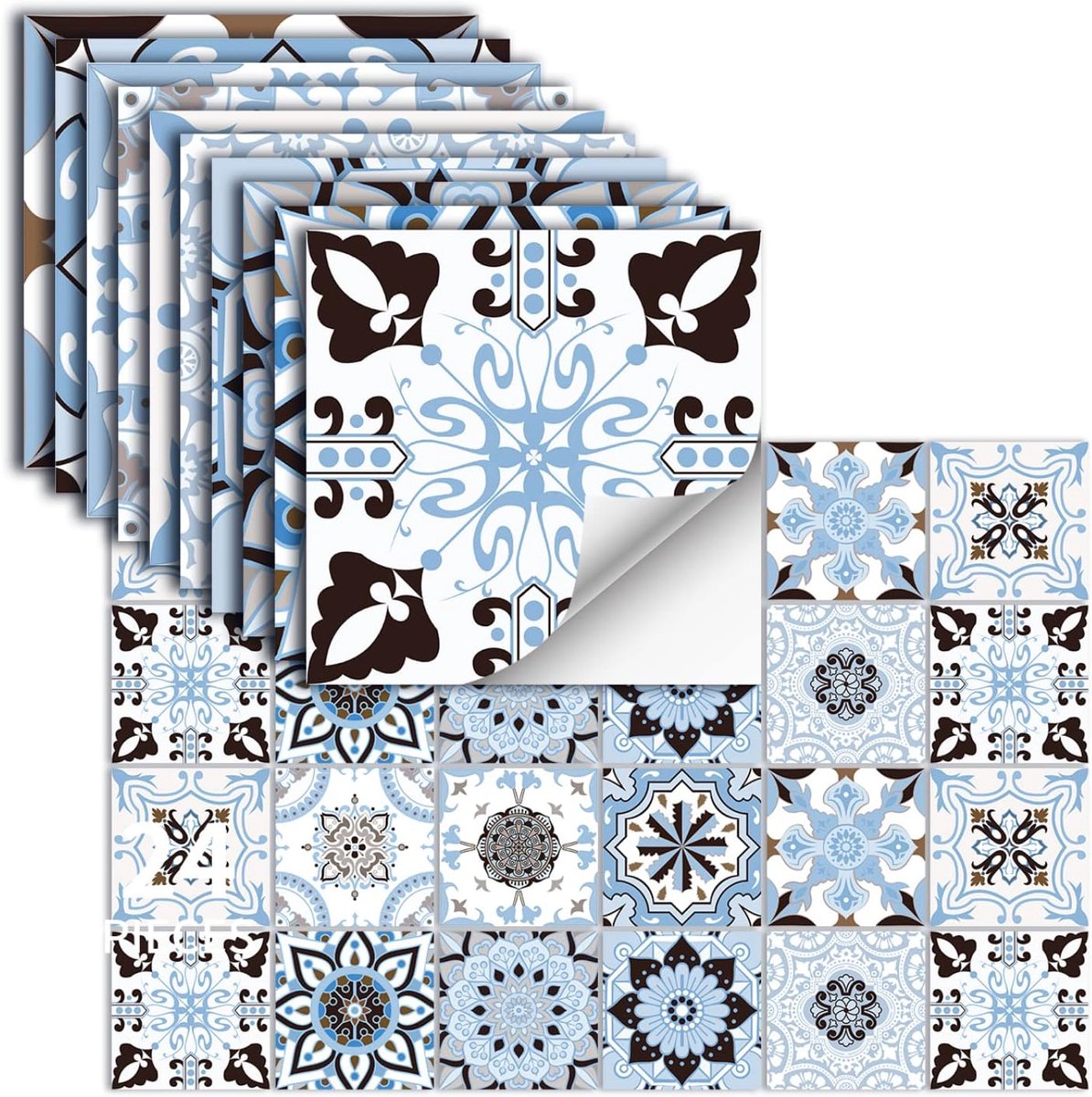 Tegelstickers Zelfklevend Vinyl Waterdichte Muurstickers Voor Keuken Badkamer Tegel Muur Open Haard Kast Decoratie Stickers,HZ-29,10x10cm