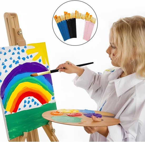 40 stuks hoogwaardige verfkwasten voor kindermake-up, lichaamskunst, acryl, gezicht, stenen en canvas — afbeelding 5