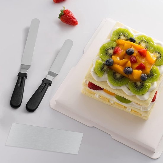 Spatel voor gebak, roestvrij staal, 15,2 en 20,3 cm, stijltang voor taarten, gebak - Taartmes, taartmes, bakgerei voor decoratie van taarten, doe-het-zelf — afbeelding 2