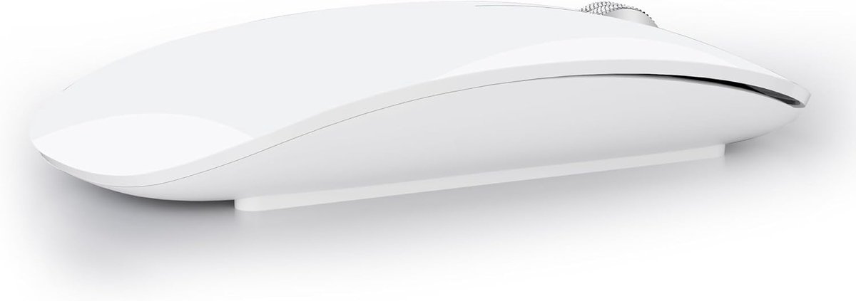 M18 Draadloze Bluetooth Muis, Oplaadbare Draagbare Muis- Wit | Tri-Mode BT5.0/5.1+2.4G, USB-C-opladen Stille,compact,USB-2-in-1-ontvanger, batterijniveau zichtbaar, Laptop/Android/MacBook