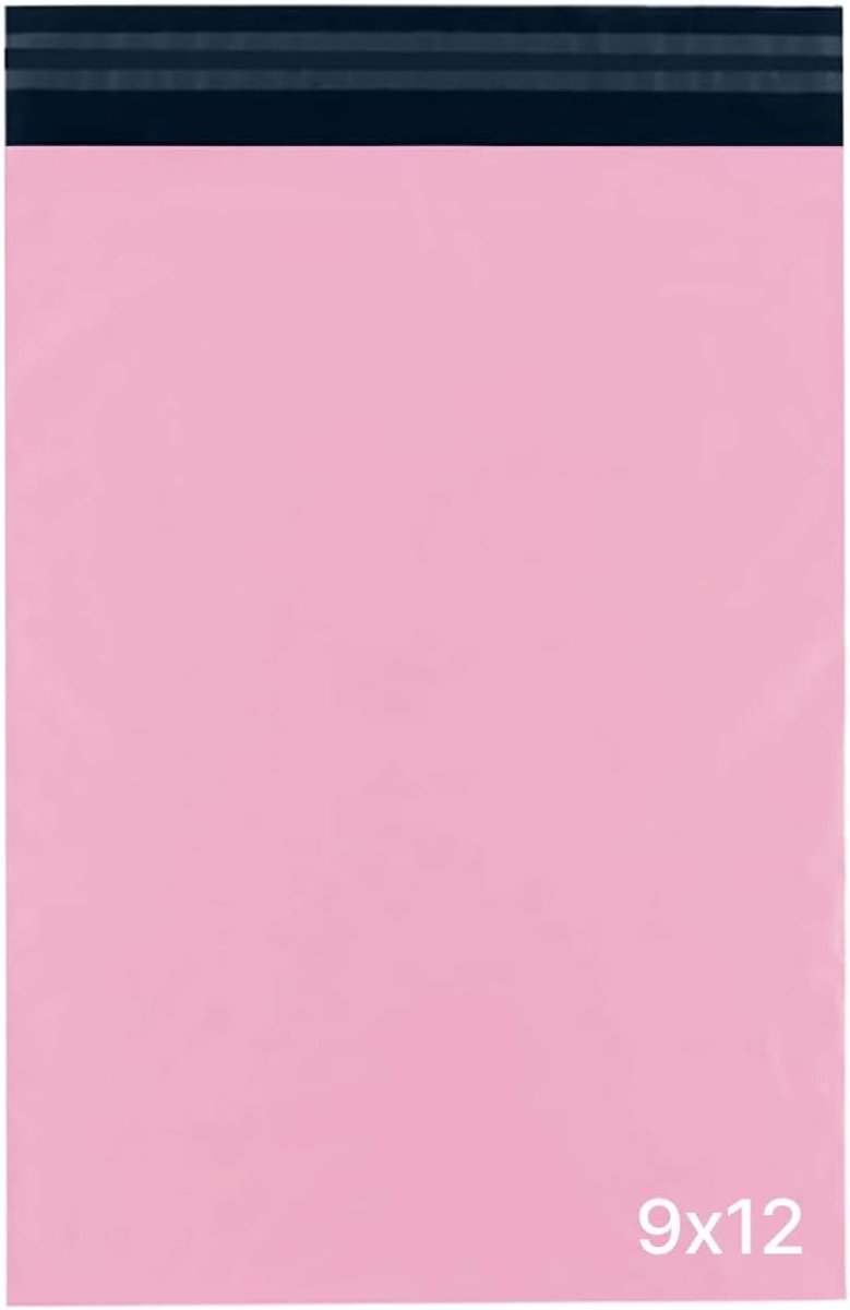 Delka Postzakken, duurzame roze polymailerzakken, scheurbestendige verzendenveloppen voor kleding, documenten, sterke zelfklevende lijm, waterdicht en lichtgewicht (9 x 12, 50 PK)
