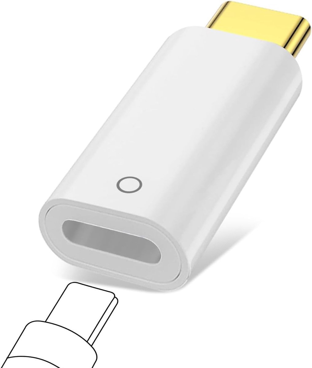 USB-C naar Light-ning-adapter voor iPad 10, compatibel met Apple Pencil 1e generatie, laad- en Bluetooth-koppelingsadapter, compatibel met Apple Pencil 1e generatie, vergulde USB-C-stekker