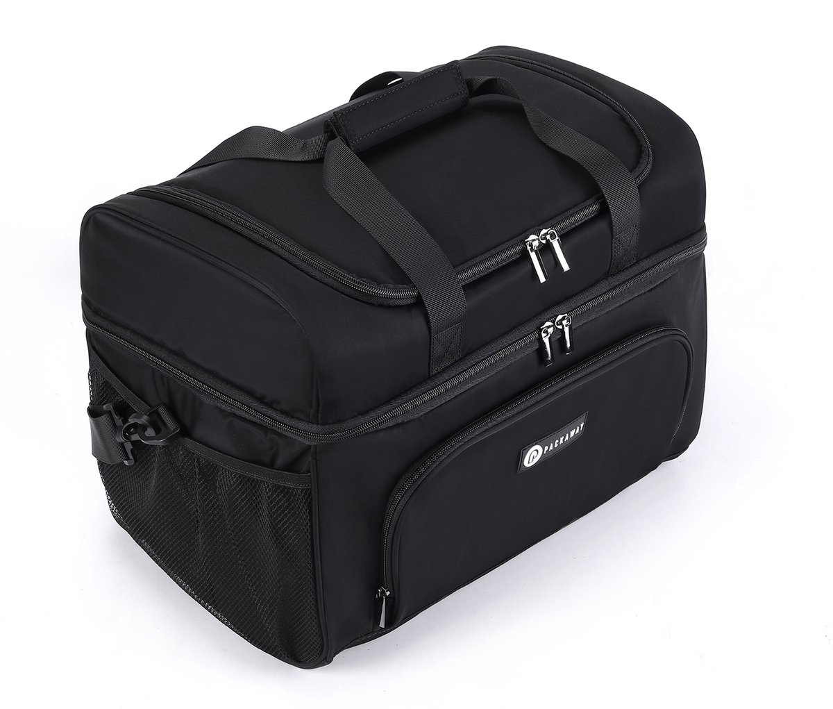 Packaway Koeltas 20L - Lunchtas - Inclusief 4 Koelelementen - Dubbel Compartiment - 4-Laags Geïsoleerd - Waterafstotend - Signature Black — cadeau in Sport & Outdoor - foto 3