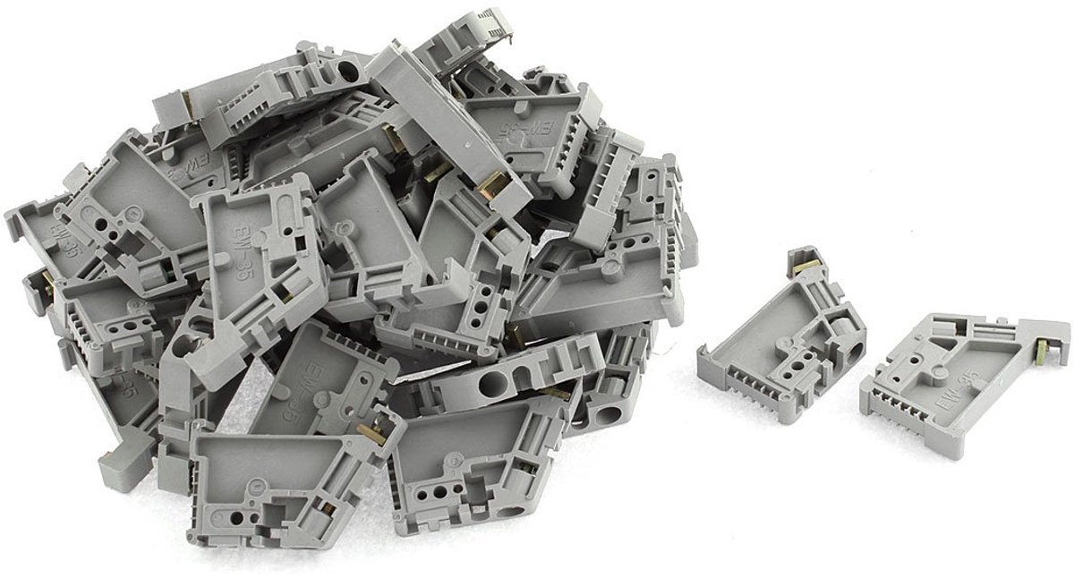 Sourcingmap 50 stuks 35 mm DIN-rail schroeven bevestigd klemmenblok eindblok eindkap aan het einde