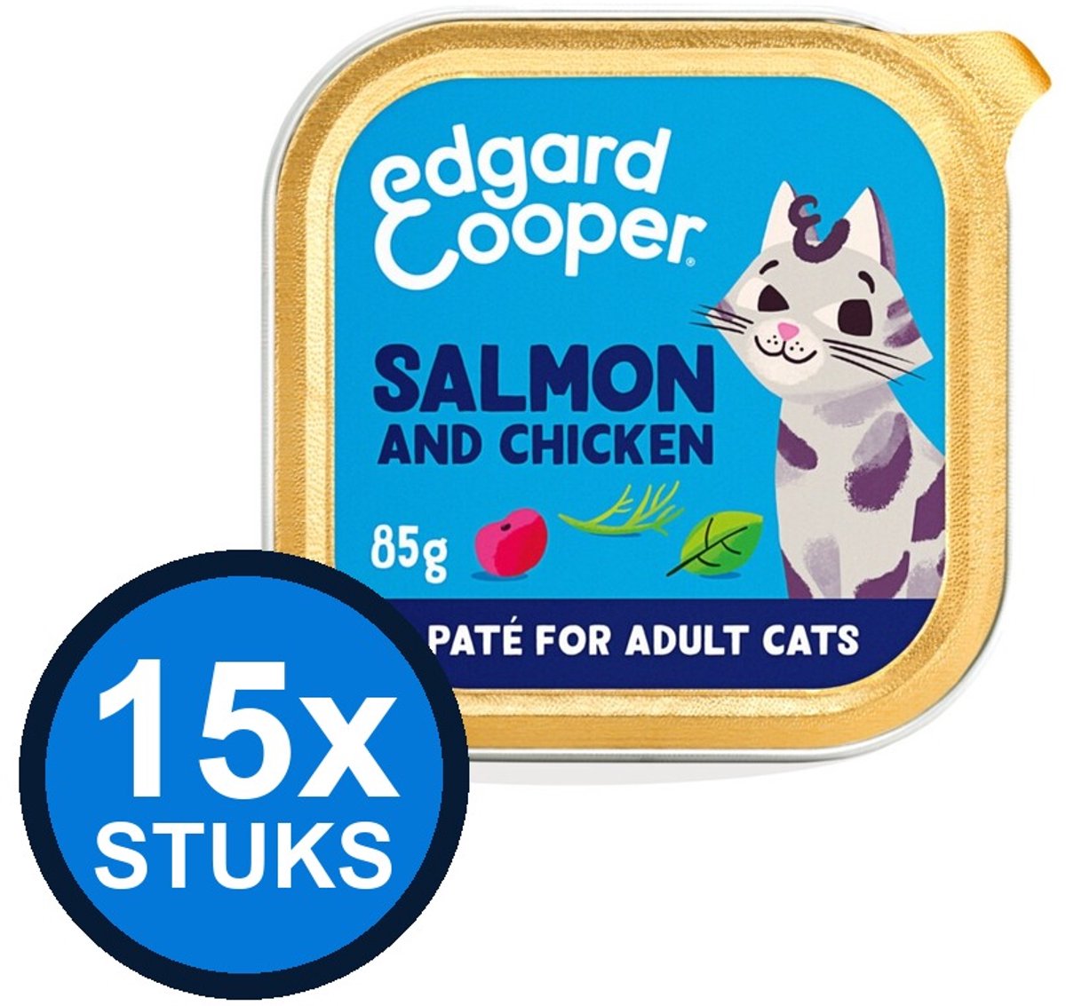 Edgard & Cooper Edgard&Cooper kat adult paté zalm&kip 85gr