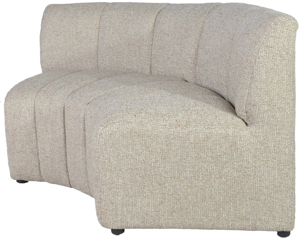 DÉJA Living Eetkamerbank Kent Rond - Taupe - 170 cm - Hotel Chique - Stof