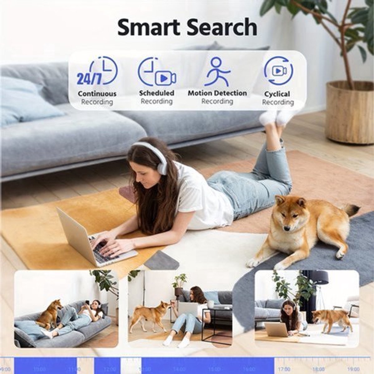 Complete 8-kanaals 5MP Beveiligingscamera Set – Surveillance Camera Systeem – CCTV Camera – Bewakingscamera – Veiligheidsscamerasysteem – 4TB Opslag – AI Mens- en Voertuigdetectie met Kleurennachtzicht