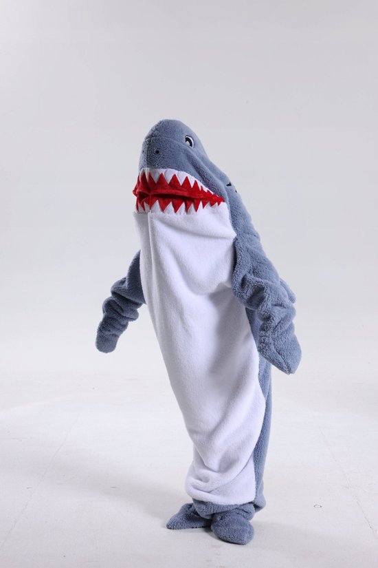 Merkloze Shark Slaapzak Onesie - Warm en gezellig voor kinderen en volwassenen van merkloze — afbeelding 5