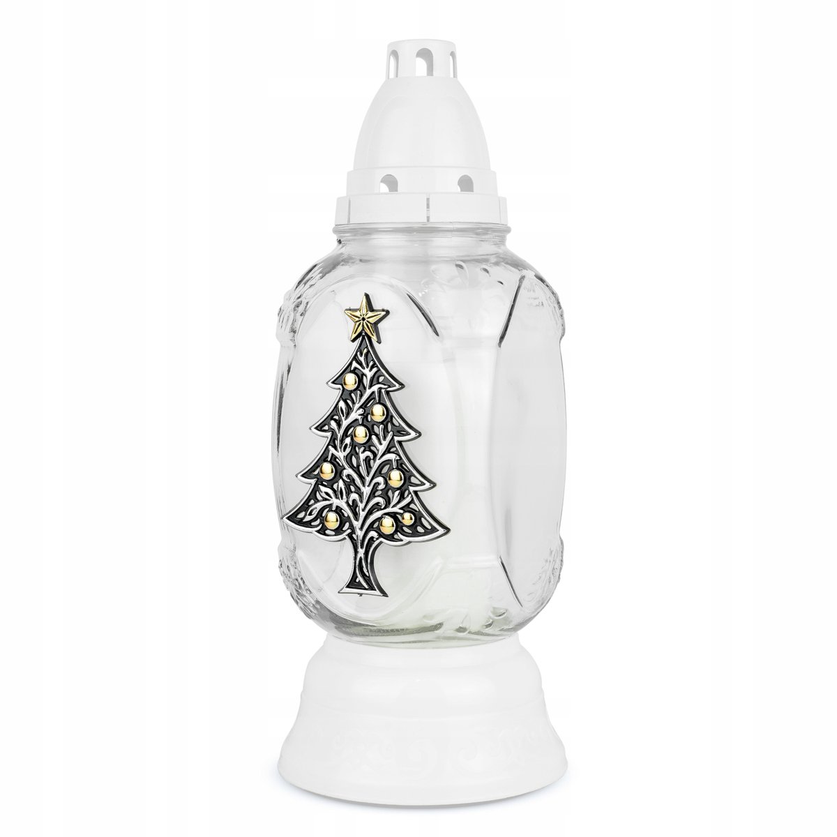 Kerstmis Graflicht 31 cm Glazen Versierde Kerstboom met Vulling