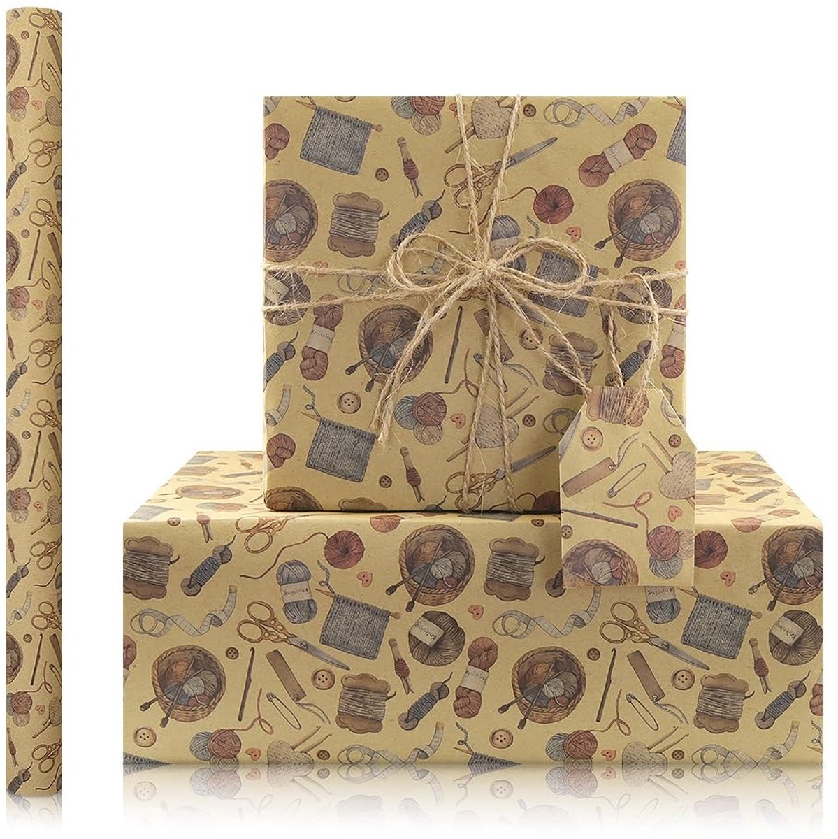 SolidKeus - Vintage Garenpatroon Kraftpapier Rol