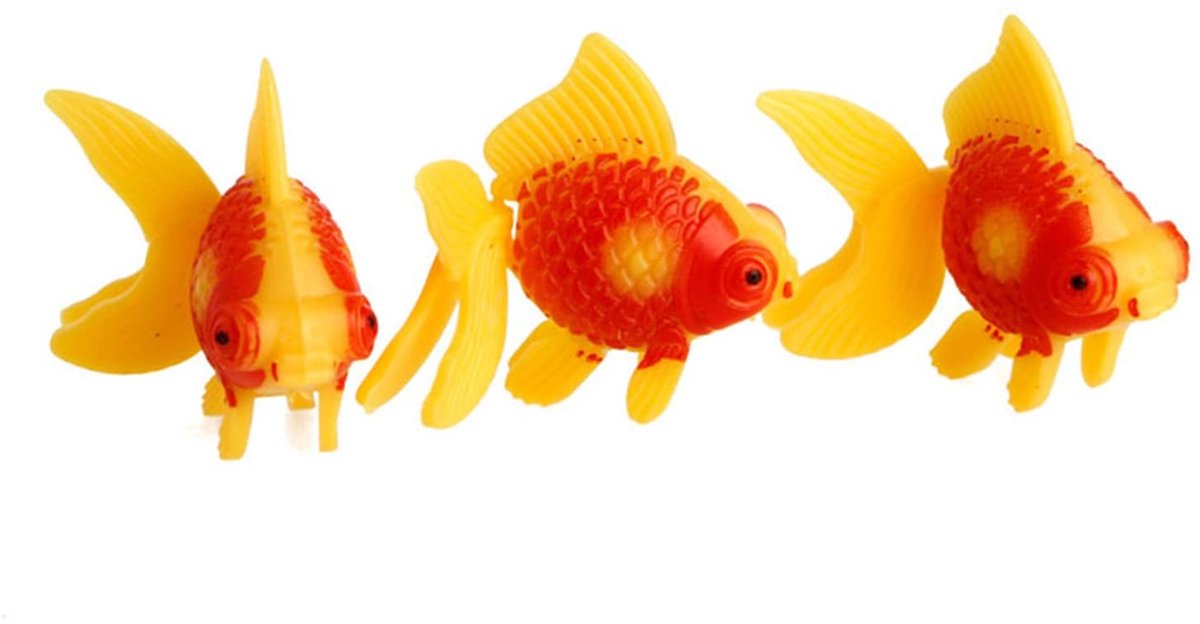 SolidKeus - Kunststof Decoratieve Goldfish voor Aquaria, 3 Stuks