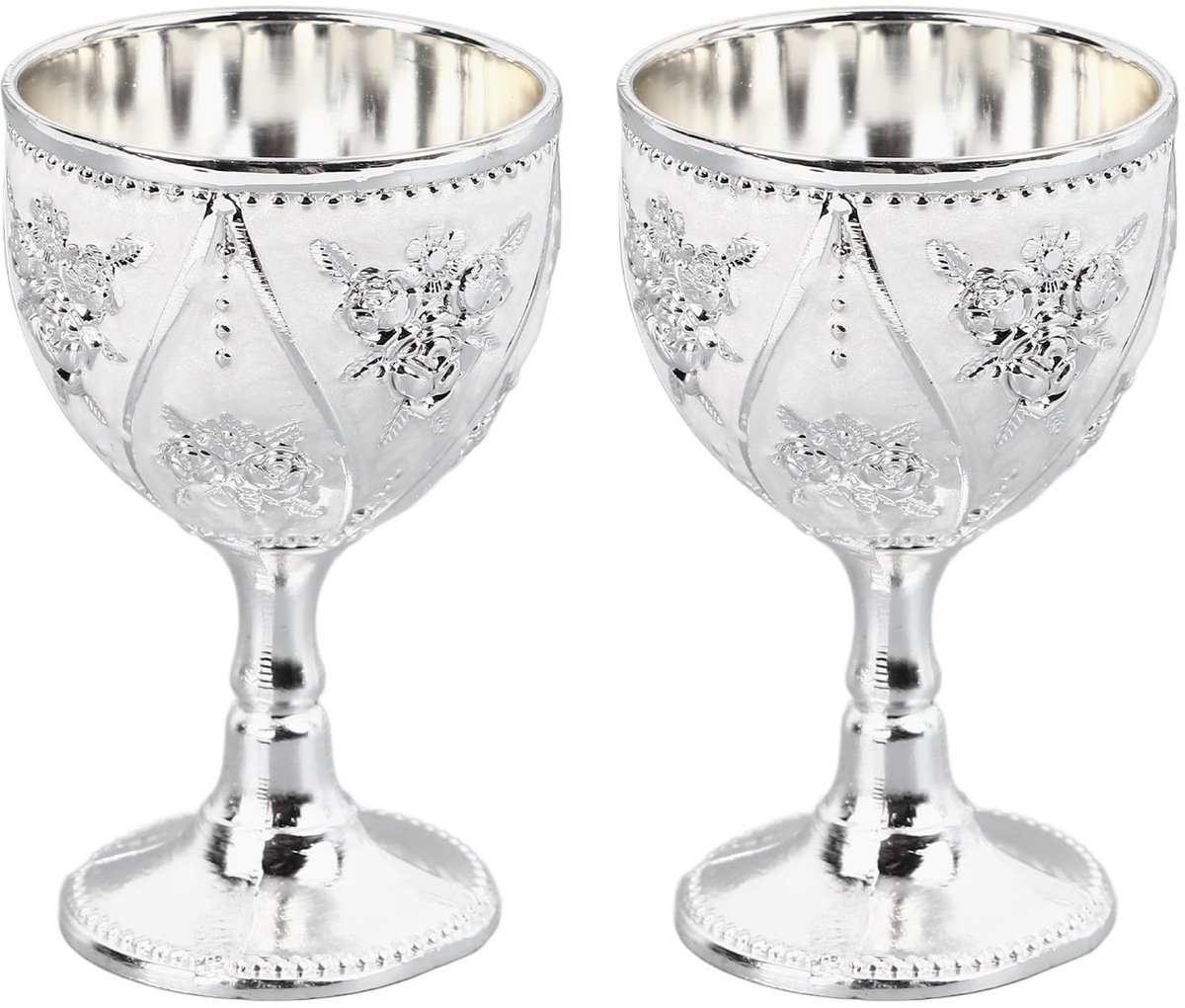 SolidKeus - Set van 2 Elegante Wijnglazen met 3D Reliëf