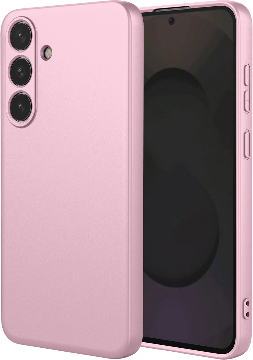 MobyDefend Hoesje - Geschikt voor Samsung Galaxy S25 FE / S26 FE - Matte Siliconen Backcover - Licht Roze