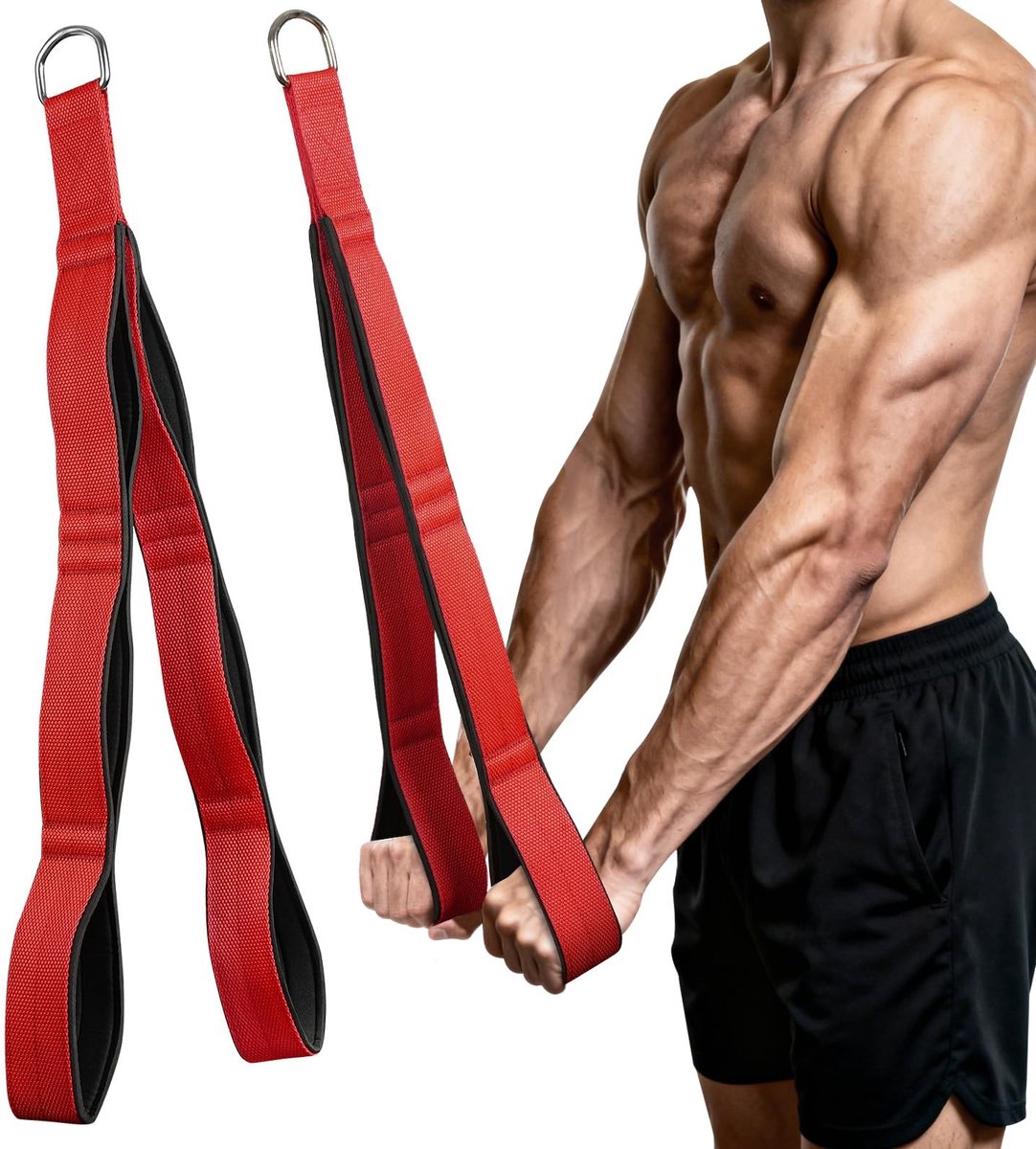 SolidKeus - Tricep Touw Fitness Kabelbevestiging met Handvatten