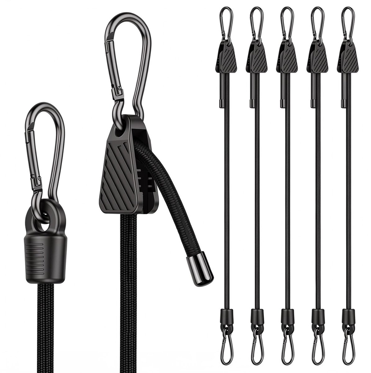 SolidKeus - Set van 6 Verstelbare Elastische Spanrubber met Haken