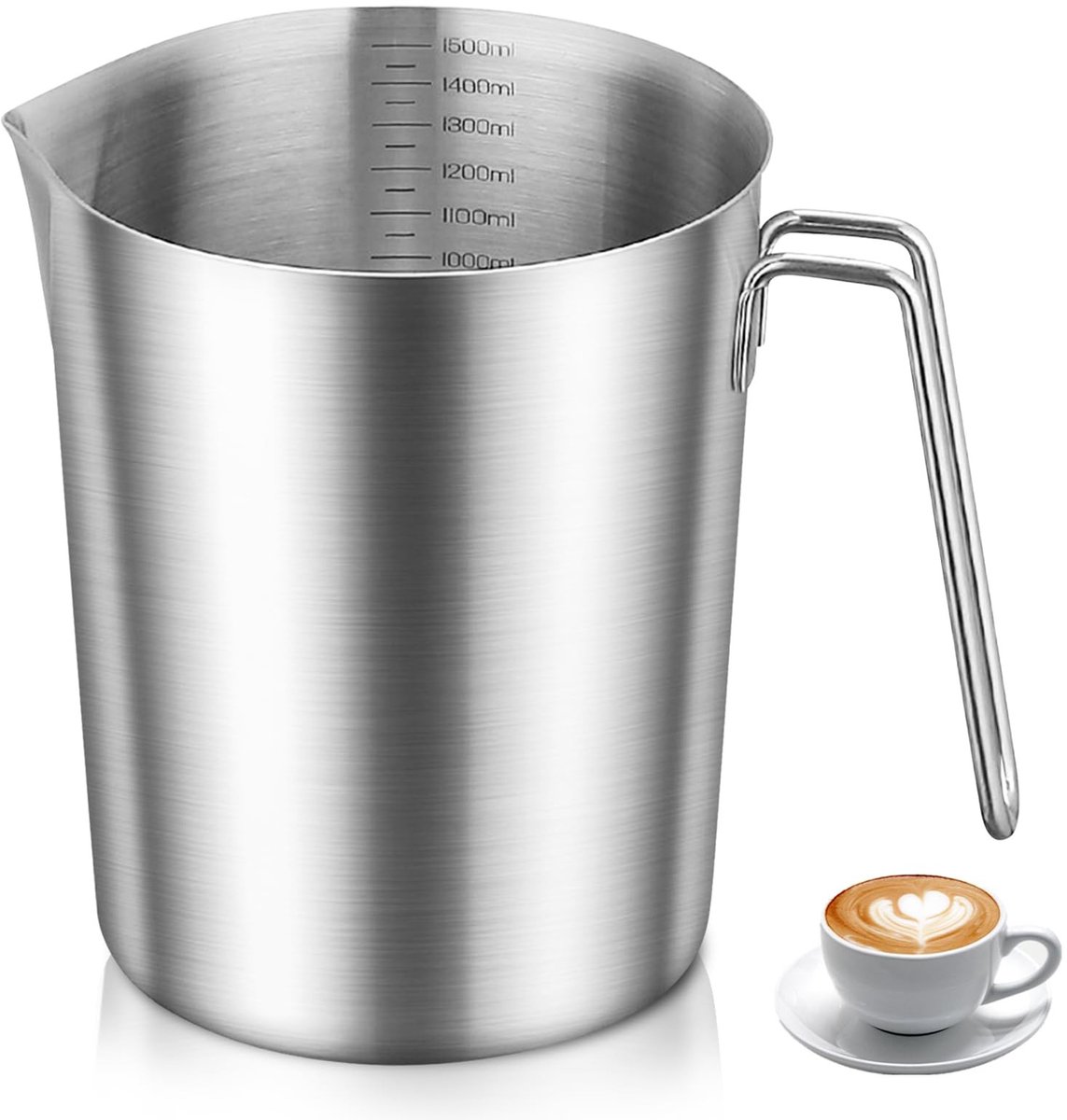 SolidKeus - RVS Maatbeker 1500 ml met Handvat en Schaal