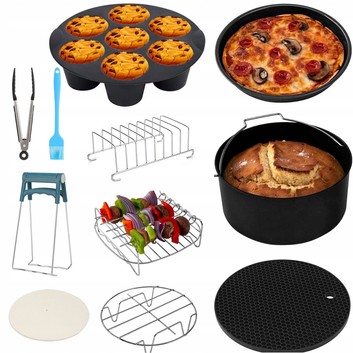 13-delige Airfryer Accessoireset (20cm) met bakpapier