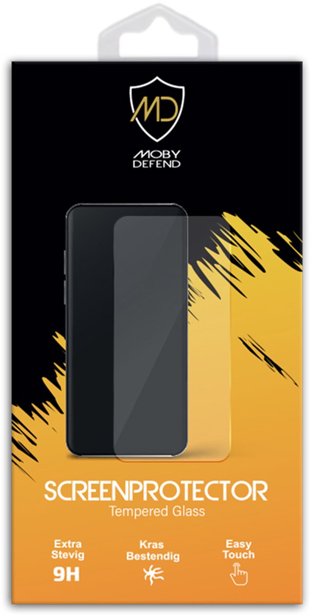 MobyDefend Screenprotector - Geschikt voor iPhone 18 Pro - Screensaver Met Zwarte Randen - Gehard Glas