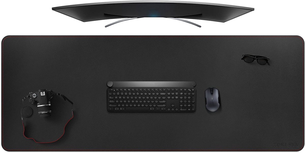 SolidKeus - 5XL Gaming Muismat van PU Leer met Waterdichte Ondergrond