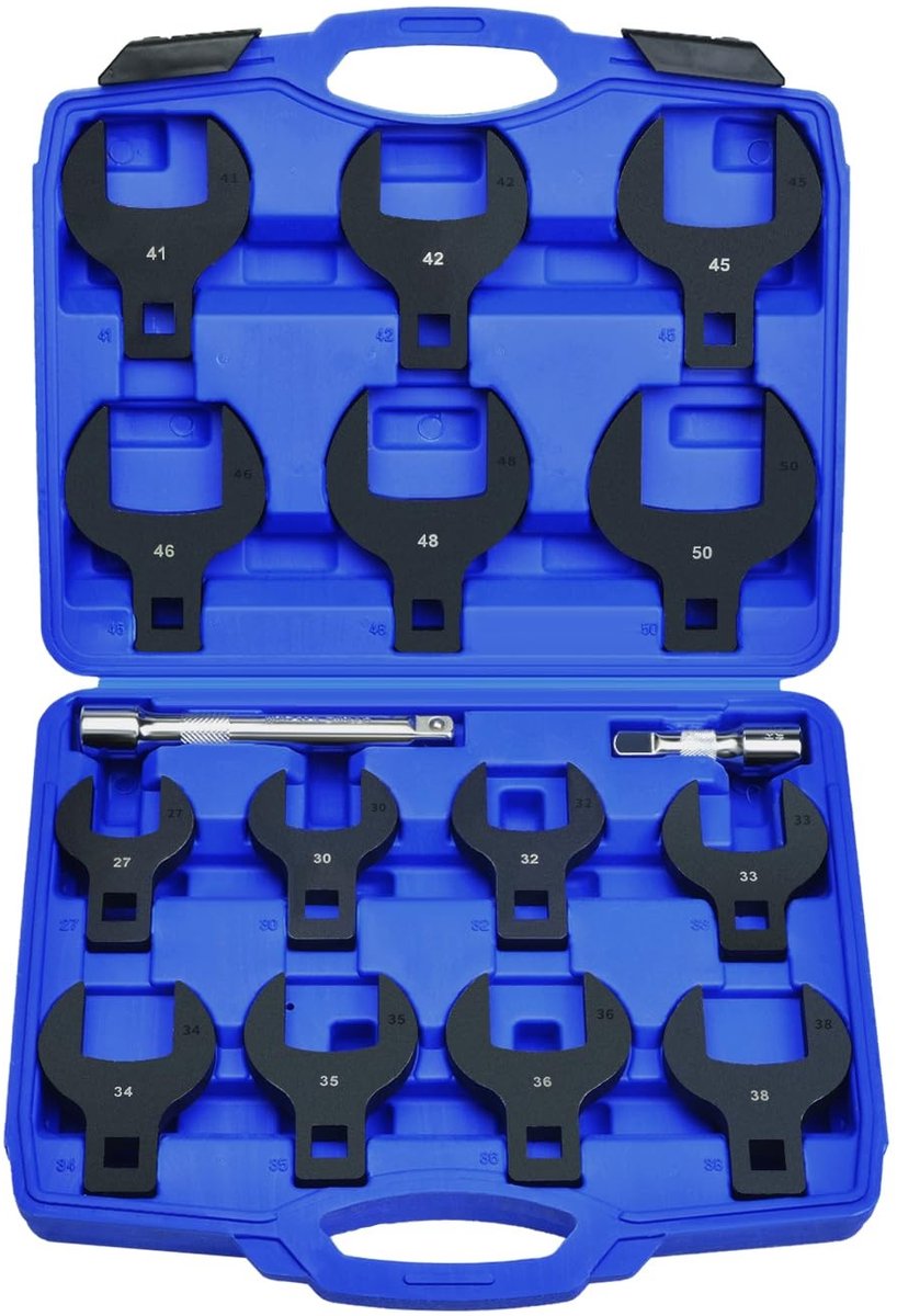 SolidKeus - 16-delige Jumbo Kraaienvoetmoersleutelset 27-50 mm
