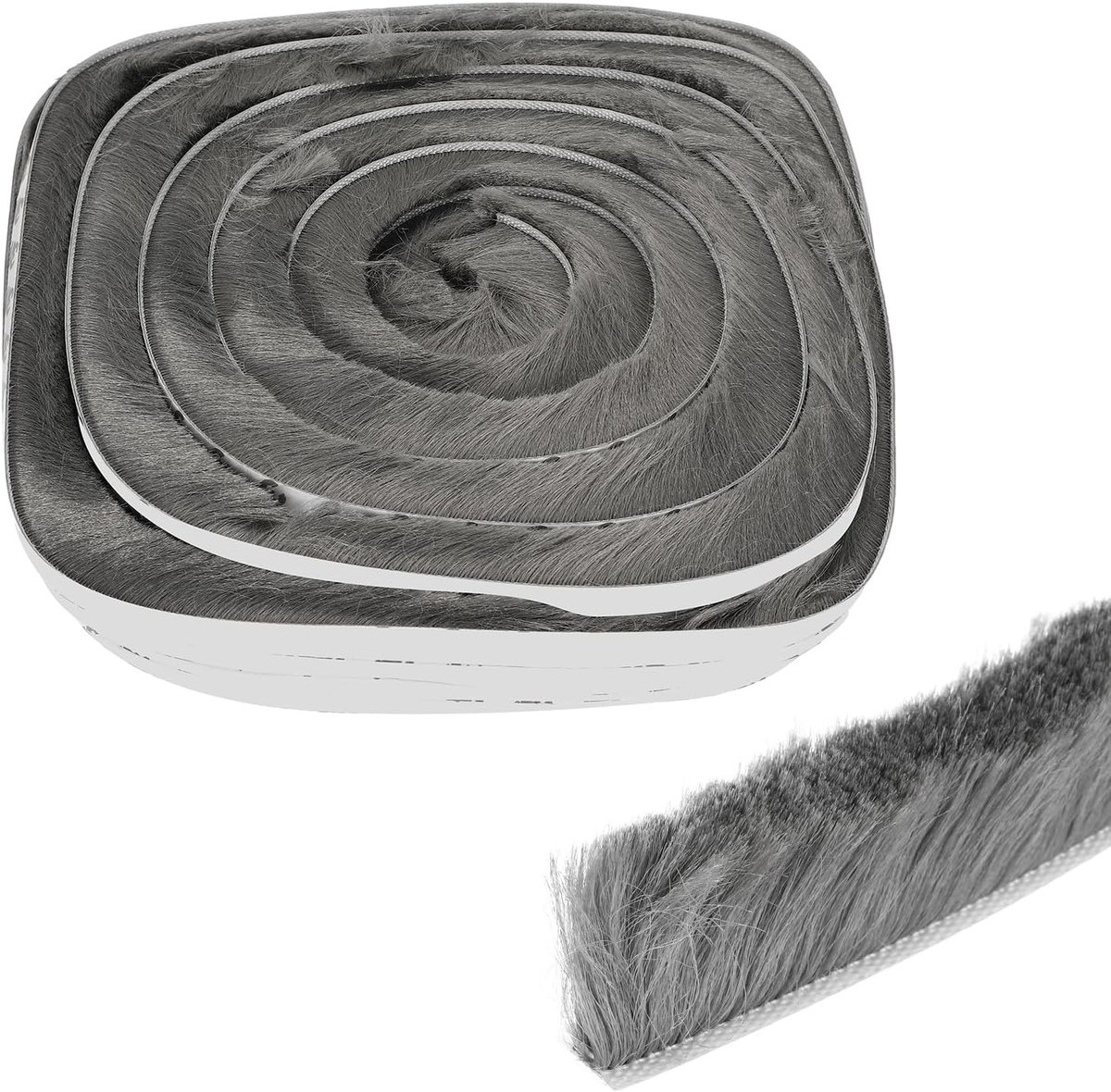 1-pack zelfklevende borstel weerstrippen, 10000 x 9 x 23 mm afdichtstrip voor deurkozijn en schuiframen, stofstop en tochtwering voor winter [grijs]