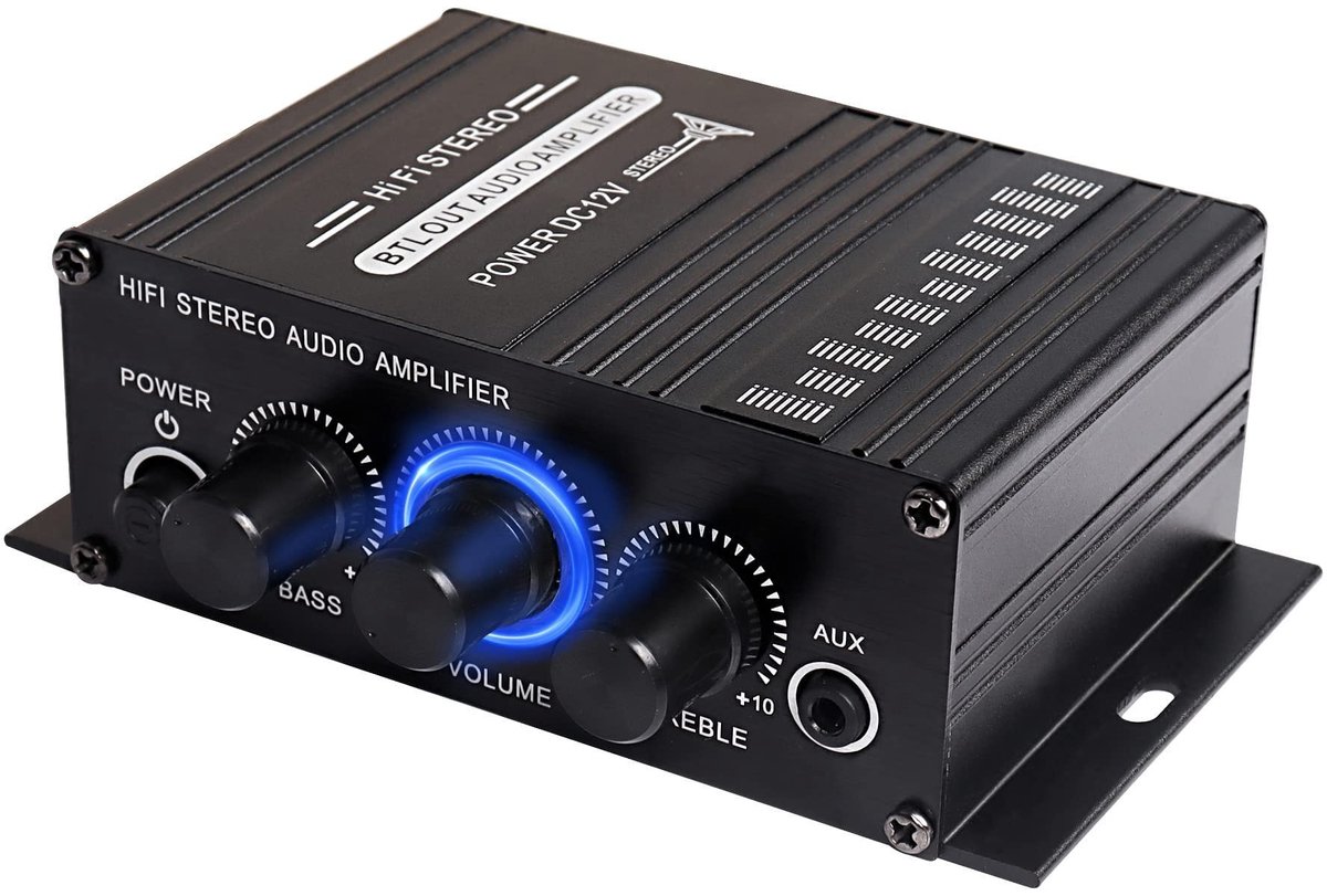 Omgoods - 12V Stereo Audio Versterker voor Auto met Hoge Bas