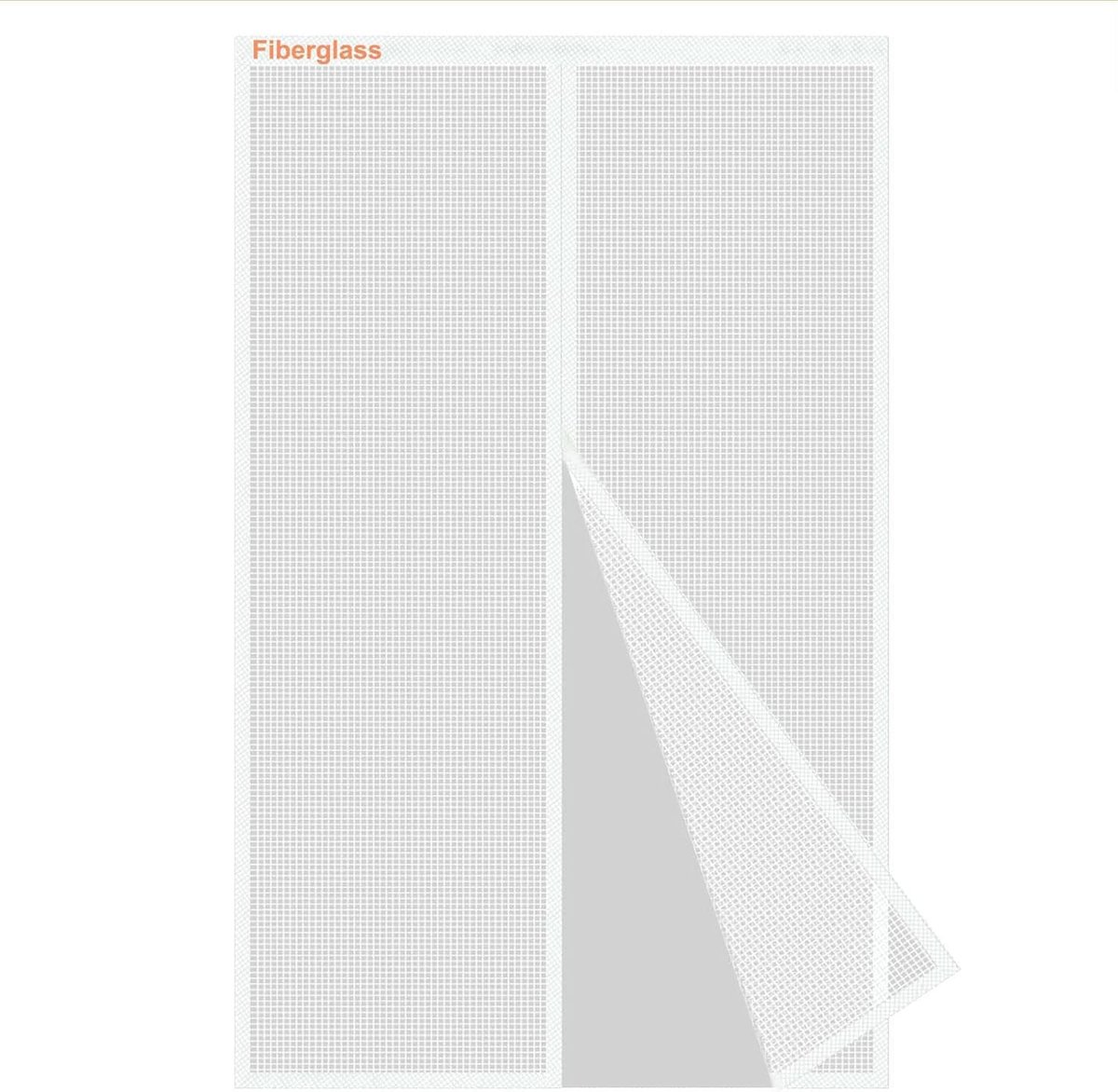 Magnetische Vliegengordijn Deur 90x205cm, Wit Glasvezel Gaas | UV-bescherming, Versterkt Hordeur Raamhor Magneet, Vliegengaas Insectenbescherming voor Balkondeur, Sluit Automatisch