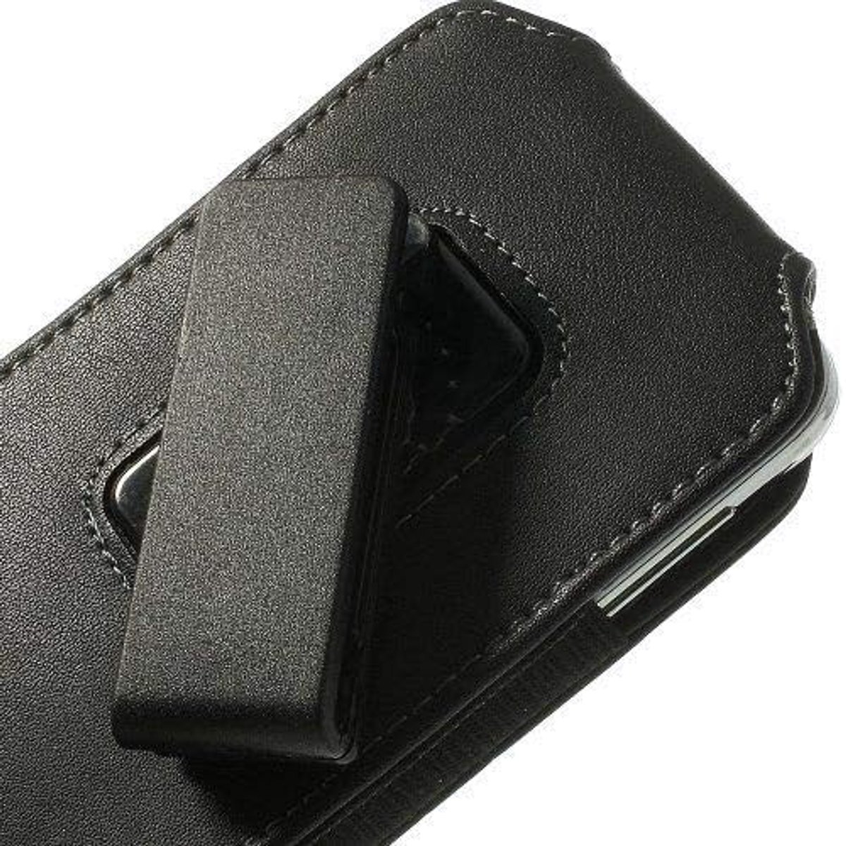 Lederen holster case riemclip roterende 360 voor LEAGOO M10 (2018) - Zwart
