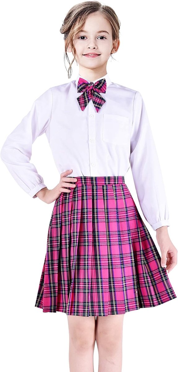 Rok Back School Uniform Rood Tartan Rok 4-14 jaar