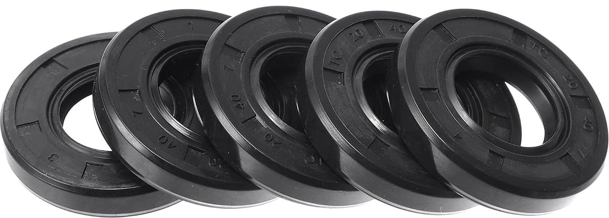 TC dubbele lippen-olieafdichting met veerstalen afdichtring voor roterende as 20 x 40 x 7 mm nitril rubber hoge druk zwart 5 stuks
