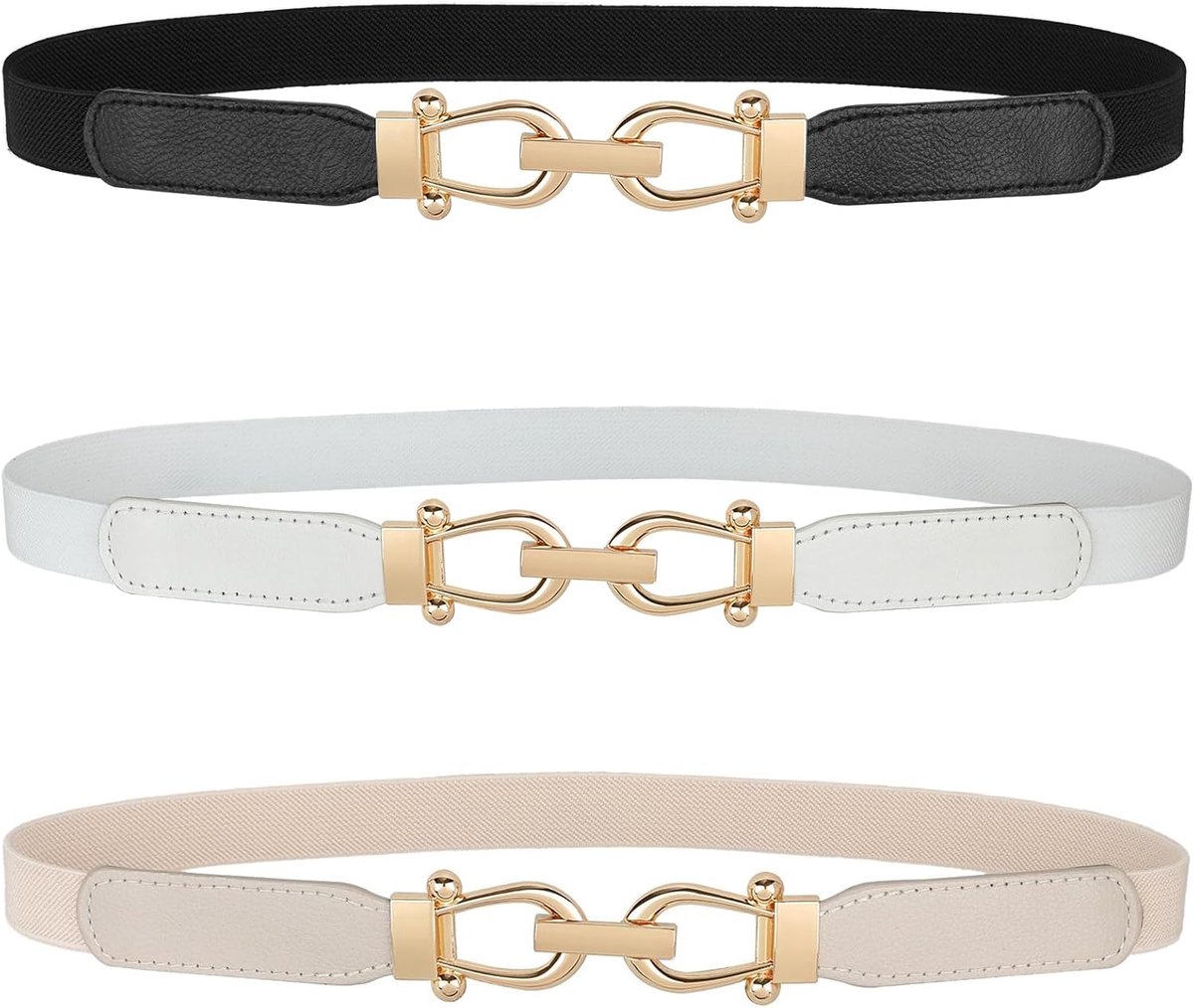 Dunne metalen riem voor dames, elastische metalen kettingriem voor jurk