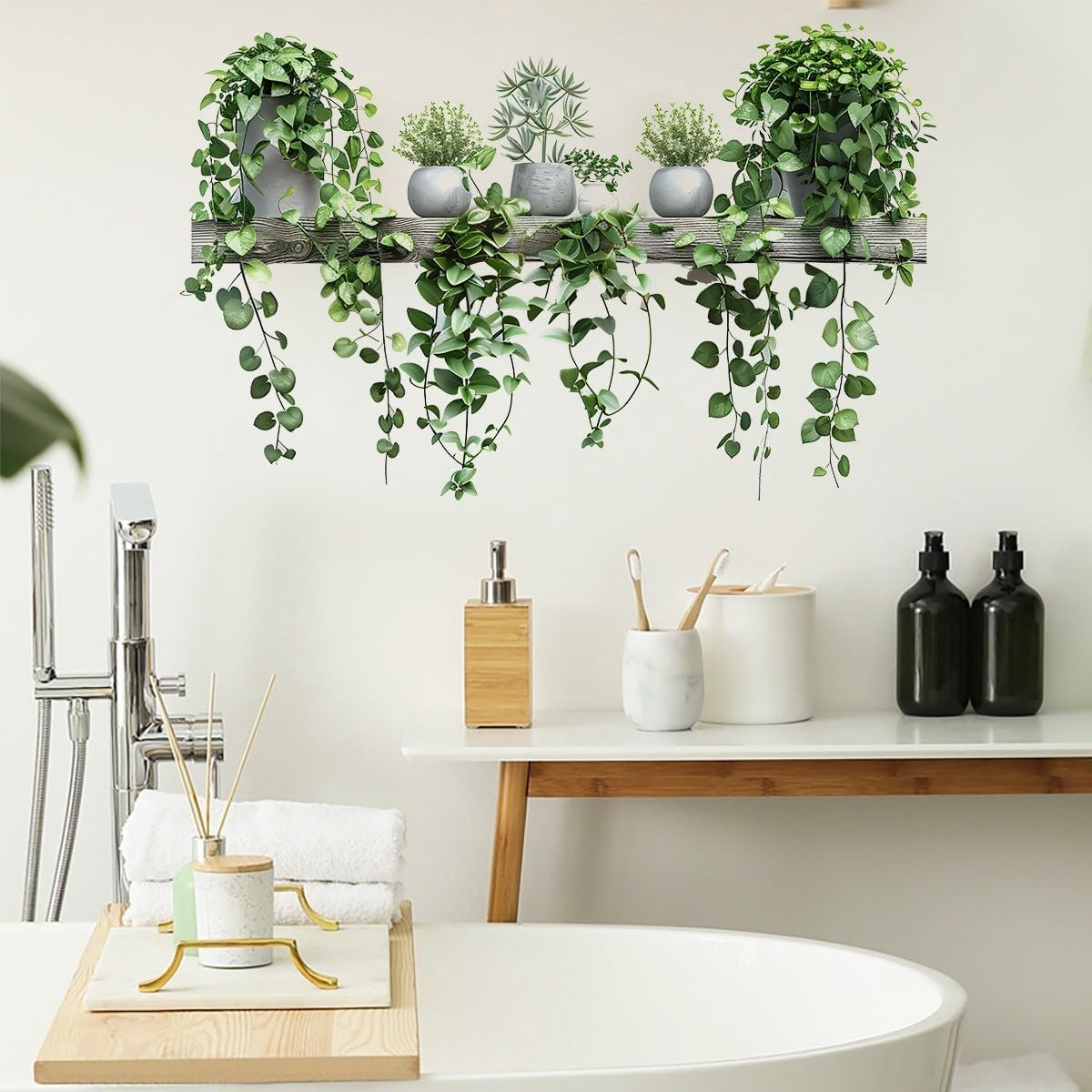 Muursticker planten tropische bladeren muursticker boom vogel hangende planten groene muursticker kinderkamer woonkamer slaapkamer hal wanddecoratie (potplanten)