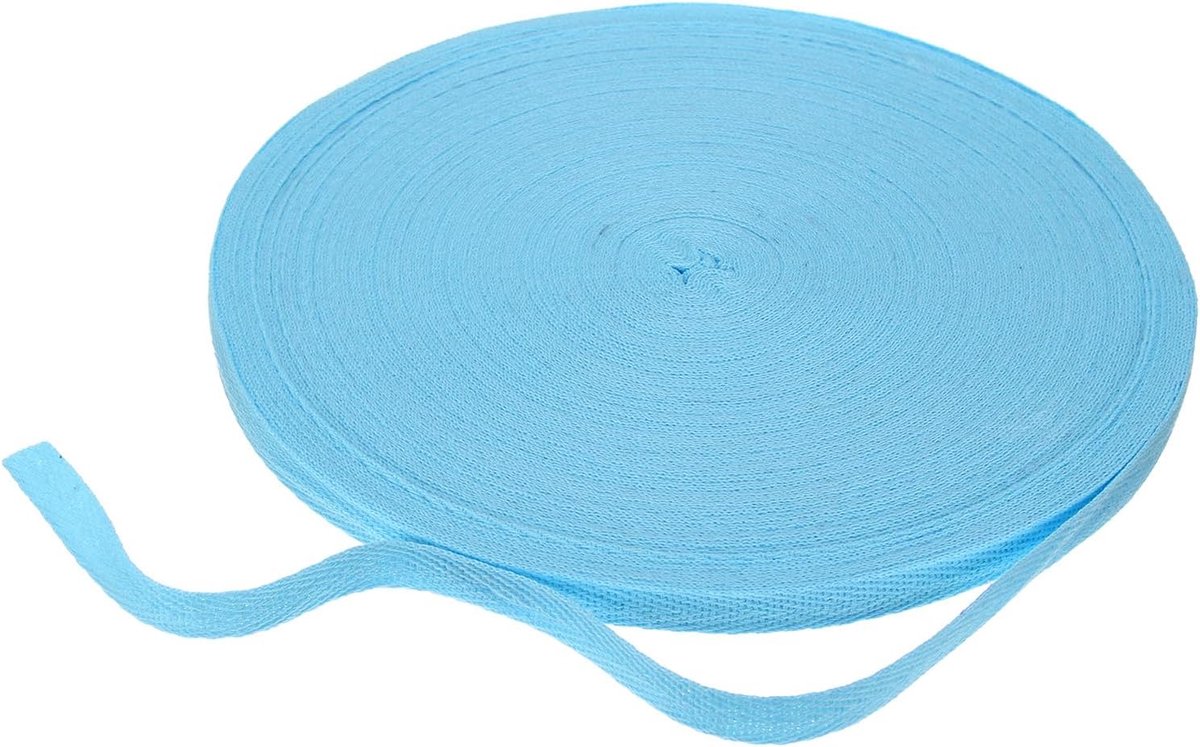 Katoenen keperband 3/8 inch 50 yard Herringbone geweven bandrol biasband voor doe-het-zelf handwerk naaien geschenkverpakking, zeeblauw