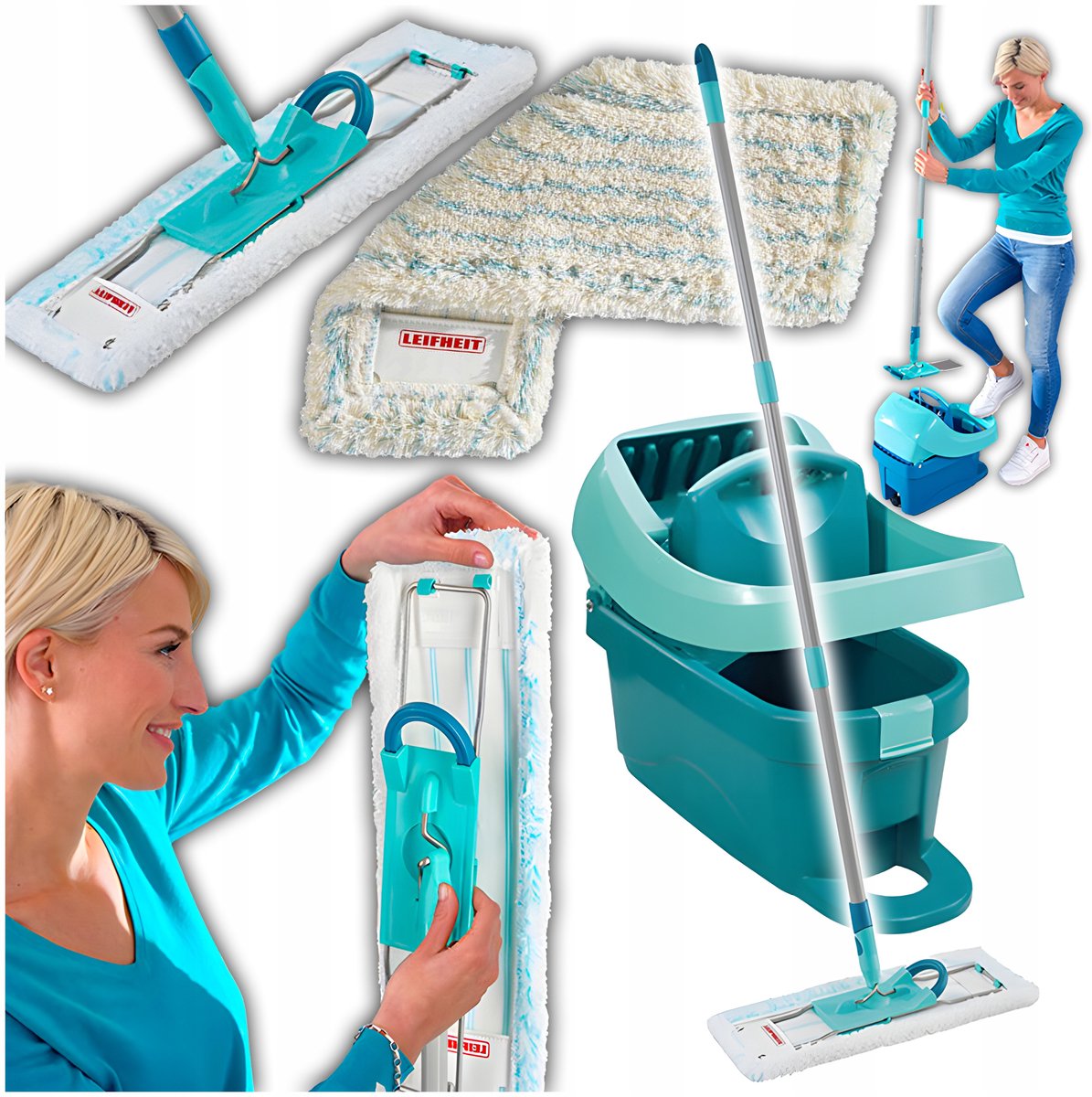 Leifheit Profi Vloermop Set met Emmer en Wringer - 42cm Breed