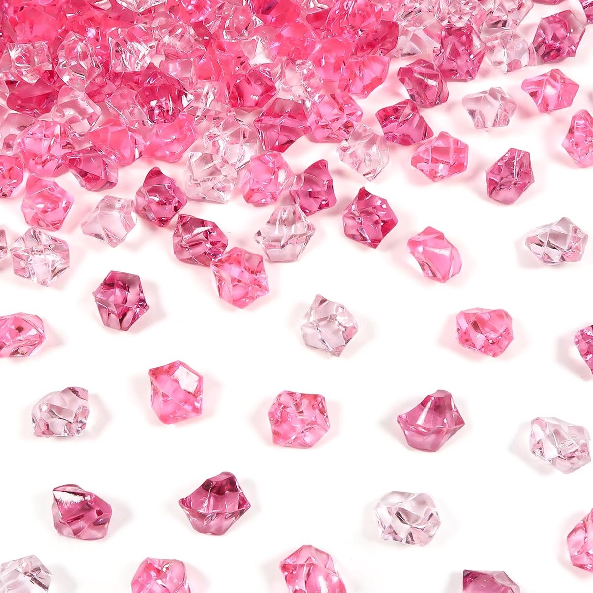 300 stuks roze serie decoratieve diamanten acryl decoratieve stenen groot 11 mm x 14 mm kristallen diamanten confetti tafeldecoratie strooidecoratie bruiloft vazenkralen decoratie