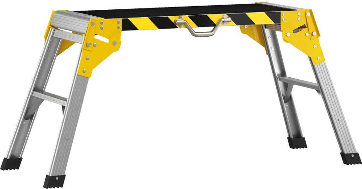 COVREO Werkbank 110 x 32 x 50 cm zwart aluminium, klapbaar en antislip