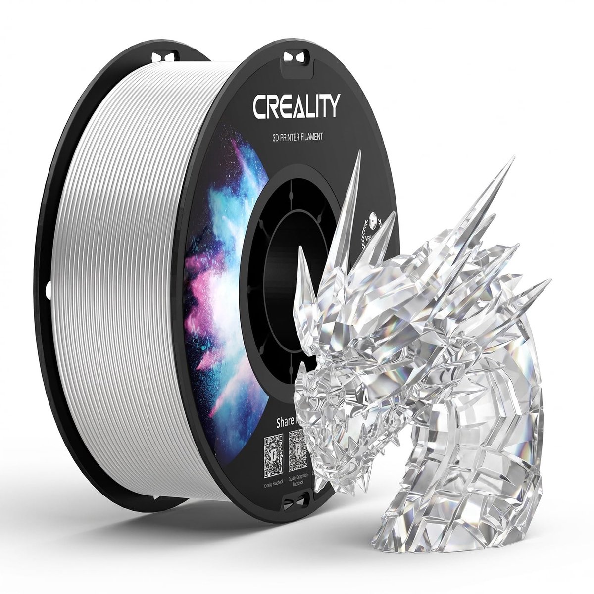 SolidKeus - PETG Filament 1.75mm voor 3D Printers, 1kg Spool, Transparant